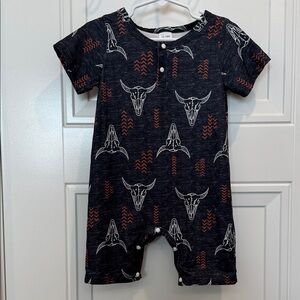 Western Romper with Arrow and Skull Design